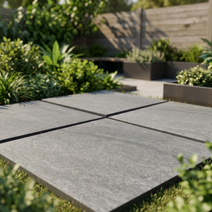 Robust Hammer Stone Nero R11, Baldosas de Porcelana Modernas para Piscinas, 20 mm de Grosor, Baldosas de Exterior Resistentes, Losas para Pavimentación - Product Image 1