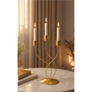 Candelabro de Metal de Lujo con Múltiples Brazos, Portavelas Alto de Hierro Rústico, Decoración para el Hogar, Centro de Mesa para Sala de Estar, Boda - Product Image 6