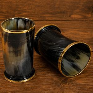 Handcrafted Buffalo Horn Tankard <b>Mug</b>, Viking Beer Cup with Lid, Carved Nordic Design Wholesale - Product Image 3