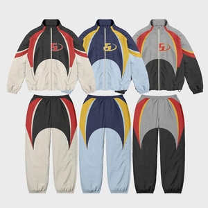Unisex <b>Black</b> Sporty Tracksuit Set Full Sleeve Zipper Jacket <b>Pants</b> Shorts Quick Dry Polyester Autumn Wear - Product Image 2