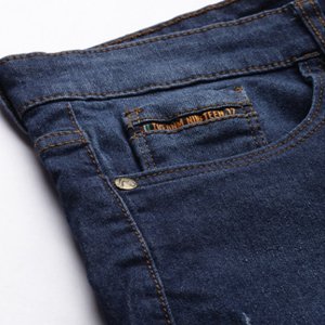 Nouveautés : Shorts cargo en jean bleu délavé et déchiré pour homme, en coton extensible, style décontracté, mode streetwear estivale - Product Image 5