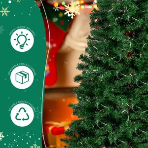 Albero di Natale Artificiale a Forma di Cappello di Babbo Natale, 1,8 m, Pre-Illuminato, 250 Luci Bianco Caldo, 839 LED, Funzionamento a Batteria, PET PE - Product Image 5