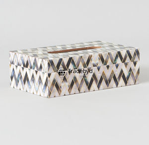 Caja y Porta Pañuelos de Hueso con Incrustaciones Hechas a Mano, Ecológicas, Elegantes y de Lujo para Decoración del Hogar Tradebyd - Product Image 3