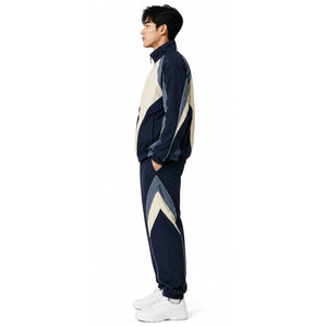 100% Nylon Windbreaker Tracksuit Sublimation Printing Water Proof Fabric <b>Two</b> <b>Piece</b> Zipper Jacket and Trouser <b>Set</b> For Unisex - Product Image 4