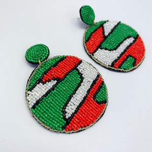 Handcrafted Bohemian-Style Drop <b>Earrings</b> Unique <b>Crystal</b> Seed Bead Woven Ear <b>Studs</b> with Stainless Steel Beaded Fashion Accessory - Product Image 2