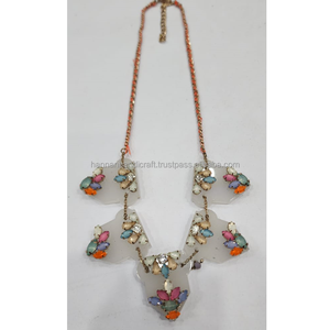 Conjunto de Collares de Resina Hechos a Mano, Collar de Cuentas de Resina, Gargantillas Personalizadas de Fashion Gallery, Cuentas con Corte de Corazón, Accesorios para Fiestas - Product Image 3