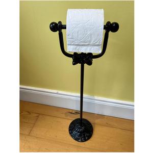 Portarrollos de papel higiénico independiente de hierro con diseño compacto para espacios pequeños en el baño, solución de almacenamiento eficiente - Product Image 1