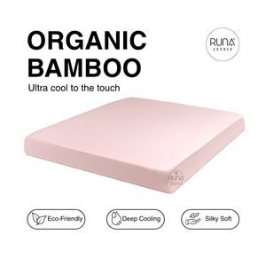 Sábana Ajustable de Lujo de Alta Calidad, 100% Bambú Viscosa, Color Rosa, 300 Hilos, Elástica, Suave, Sedosa, Antialérgica - Product Image 1
