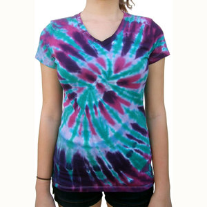 T-shirts pour femmes en coton 100% tie-dye, nouvelle conception, livraison rapide, meilleur prix, haute qualité, vente en gros - Product Image 1