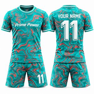 เสื้อฟุตบอลทีมขายส่ง เสื้อฟุตบอลสั่งทำพิเศษ แบบซับลิเมชั่นเต็มตัว ชุดแข่งขันแบบกำหนดเองสำหรับสถาบันฝึกสอน คุณภาพสูงจากผู้ผลิต - Product Image 1