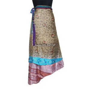 100 Formas de Usar el Pañuelo Mágico de Seda Vintage de la India, 38 Pulgadas, 2 Capas, Reversible, Pañuelo Largo de Seda para Envolver, Tipo Sari - Product Image 2