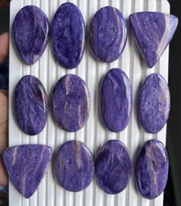 Natural <b>Russian</b> Charoite Cabochon Polished Loose Gemstone High Quality Color Play Jewelry Making Multiple Gemstones Available - Product Image 3