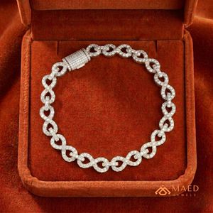 สร้อยข้อมือโมอิสซาไนต์แบบโซ่ลิงค์อินฟินิตี้สีเงิน สร้อยข้อมือหรูหรา แฟชั่นจิวเวลรี่ ของขวัญสำหรับทุกเพศ - Product Image 5