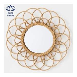 TENDENCIA ACTUAL 2026 Espejo de Ratán Estilo Tejido Decoración de Pared que Expande Espacios Pequeños y Mejora la Estética Interior del Hogar - Product Image 1