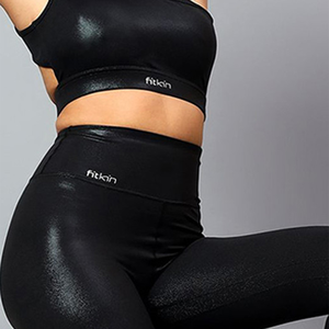 Women's Solid Front High Waist Sport <b>Bra</b> & Legging Yoga Set Nylon/Cotton/Spandex Breathable Fitness Wear - Product Image 5