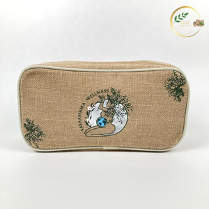 Bolsa de Maquillaje de Yute Natural Hecha a Mano, Bolsa de Almacenamiento de Cosméticos Ecológica para Mujer, para Viajes - Product Image 2