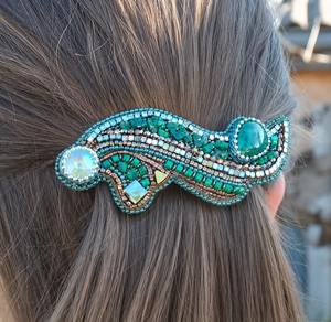 Pinza para el pelo con cuentas bordadas de alta calidad para bodas y fiestas, pinza decorativa para el pelo para mujer, accesorio de moda para el cabello. - Product Image 1