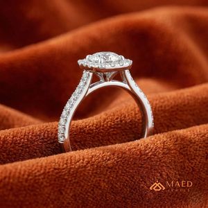 <b>Silver</b> <b>Emerald</b> Halo Moissanite <b>Ring</b> Gold Plated Prong Elegant Womens Engagement Jewelry Luxury Fashion <b>Ring</b> NYC Style Gift - Product Image 2