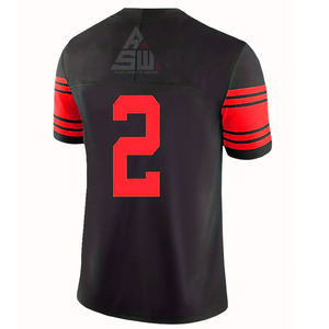 Maillot de football américain unisexe 2025 grande taille, broderie et coutures, 100 % polyester, manches courtes, logo frontal - Product Image 4