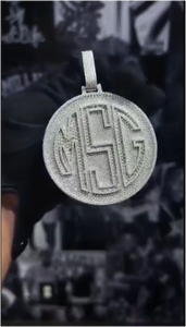 Collier personnalisé avec nom en plaque ronde en Moissanite VVS D, design personnalisé, style Hip Hop Iced Out, en Argent Sterling 925, Fabrication de bijoux - Product Image 2