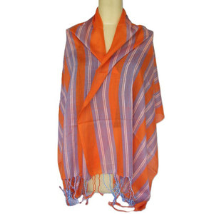 Bufanda de Algodón con Lurex para Mujer, con Rayas Brillantes, Elegante Chal Largo de Verano, Ligero para Viajar, Estiloso - Product Image 1