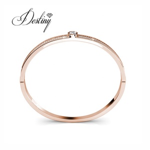 Daisini Venta al por mayor de lujo adornado con cristales <span class=keywords><strong>Swarovski</strong></span> Chapado en oro de 18 quilates PaveWomen Brazalete Pulsera Joyería para mujer - Product Image 6