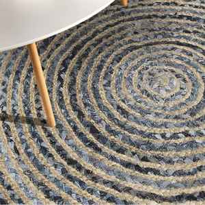 Tapis écologiques en jute et denim, faciles à nettoyer, pour chambre et salon - Product Image 3