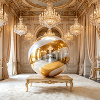 Boule miroir gonflable géante brillante surdimensionnée, sphère géante en forme de bonbon, globe pour événements et fêtes de Noël, accessoire de décoration de luxe, boule gonflable