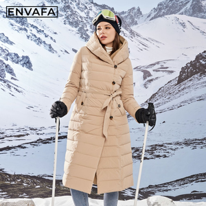 Real Big Fur Hood Down Coat Belted Long Puffer <b>Jacket</b> Thick Duck Down <b>Waterproof</b> Winter <b>Parka</b> Quilted Women's Premium Overcoat - Product Image 5