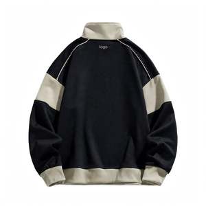 Sudadera de hombre SPINE CRAFT transpirable de felpa francesa con cremallera de un cuarto, cuello alto, bloques de color, estilo oversize, informal, de manga larga - Product Image 6