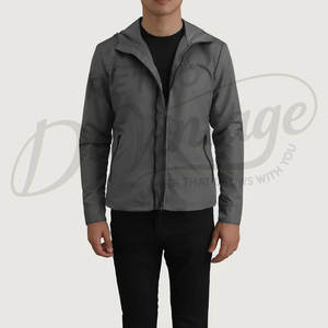 Chaqueta Cortavientos Ligera Gris para Hombre con Capucha, Corte Ajustado, Resistente al Agua, Chaqueta Deportiva Informal para Exteriores, Chaqueta de Golf - Product Image 1