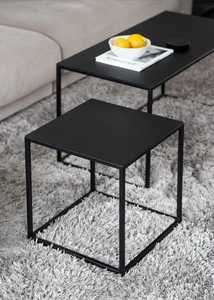 Juego de Mesa de Centro Moderno y Minimalista con Acabado Duradero, Estructura Metálica y Tapa de Mármol, Diseño Encajable, Muebles para Sala de Estar - Product Image 4