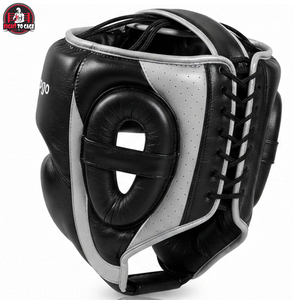 Protège-têtes de boxe et MMA 2026 en cuir durable blanc et noir, qualité supérieure, logo personnalisé, confortables, grande ouverture buccale – Nouveauté promotionnelle - Product Image 1
