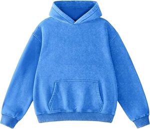 เสื้อฮู้ดสีฟ้าอ่อน ยูนิเซ็กส์ ทรงโอเวอร์ไซส์ ผ้าฝ้ายฟลีซ เป็นมิตรกับสิ่งแวดล้อม สวมใส่สบายๆ ในฤดูใบไม้ร่วง มีกระเป๋า ดีไซน์เรียบง่าย ทรงปกติ น้ำหนัก 300 กรัม - Product Image 4