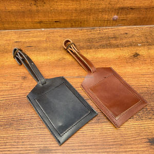 2025 personnalisé nouveauté pleine fleur en cuir véritable nom de voyage étiquettes à bagages Logo personnalisé carte d'embarquement étiquette de valise - Product Image 4