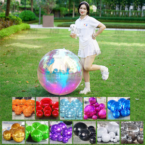 Boules de Noël et de mariage en PVC effet miroir, décorations argentées, roses, dorées, rouges, grandes, brillantes, imperméables, gonflables, ballons réfléchissants - Product Image 3
