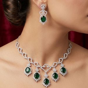 American Diamond <b>Necklace</b> <b>Set</b> <b>Silver</b> Plated Elegant Fine Jewelry - Product Image 1