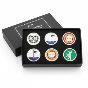 Coffret de haute qualité pour cadeau souvenir de club de golf, ensemble de marqueurs de balle de golf en métal personnalisés - Product Image 1