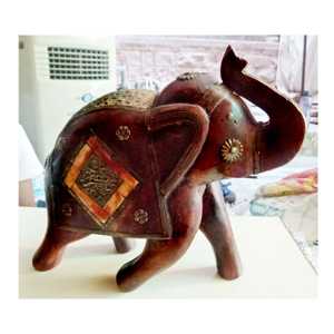Modelo 1 Escultura de elefante de madera de latón - Product Image 2