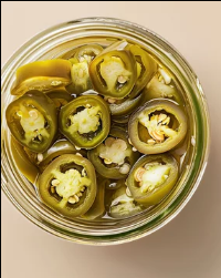 Pimientos en conserva premium en rodajas en tarro de cristal con vinagre, verduras picadas de pimiento verde picante en estilo encurtido, temperatura ambiente - Product Image 3