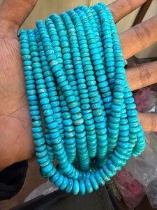 Perles Rondelles Lisses Hilly Mines Rajasthan Bleu Ciel 5mm-7mm, Fil de 16 pouces, Pierres Précieuses Naturelles pour la Fabrication de Bijoux, Certifiées CMA - Product Image 3