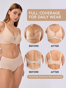 Ropa Interior Deportiva Inalámbrica Personalizada al por Mayor para Mujer, Talla Grande, Ajustable, Cómoda, Sexy, con Escote Profundo en V, Suave, Sin Costuras, con Efecto Push-Up - Product Image 5