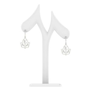 Pendientes de Cristal con Hojas Plateadas para Mujer, Joyería Elegante y a la Moda, Pendientes Colgantes, Accesorio con Estilo, Regalo, Uso Diario, Plata de Ley Premium - Product Image 2