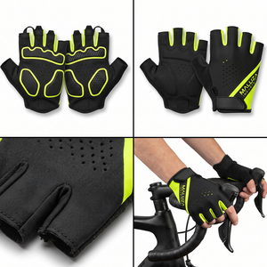 Guantes de Ciclismo Personalizados OEM Transpirables de Medio Dedo, Antideslizantes, con Almohadilla de Gel Antichoque, para Bicicleta de Montaña y Carretera, para Hombre y Mujer - Product Image 3