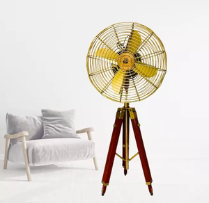 Vintage <b>Retro</b> Wooden Tripod Pedestal Fan Industrial Mechanical Floor Fan Unique Collectible <b>Decor</b> for Hotel Garage Outdoor Use - Product Image 1