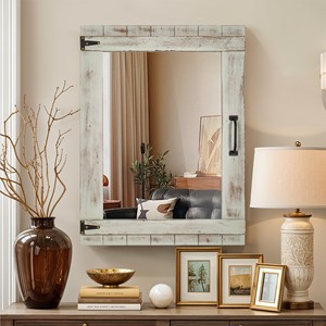Mango Wood Rustic Farmhouse <b>Wall</b> <b>Mirror</b> - Antique Distressed Wholesale - Product Image 6