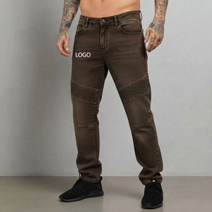 High quality 100% Cotton Denim Stonewashed Straight Hip Hop Wide Leg Vintage Acid Washed streetwear Baggy fit Jeans for men's - Product Image 1
