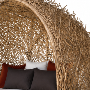 ARTERRA Chaise longue de luxe moderne en teck avec baldaquin pour piscine extérieure, plage, chaise longue de soleil, coussins résistants aux UV, hôtel - Product Image 2