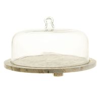 Dôme à gâteau décoratif en marbre avec couvercle en verre, écologique et compatible lave-vaisselle, idéal pour servir gâteaux, pâtisseries et articles de boulangerie lors d'événements