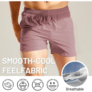 Pantalones Cortos Deportivos para Hombre, Color Morado Sólido, de Secado Rápido, con Bolsillos, Cintura Elástica, Casuales - Product Image 4